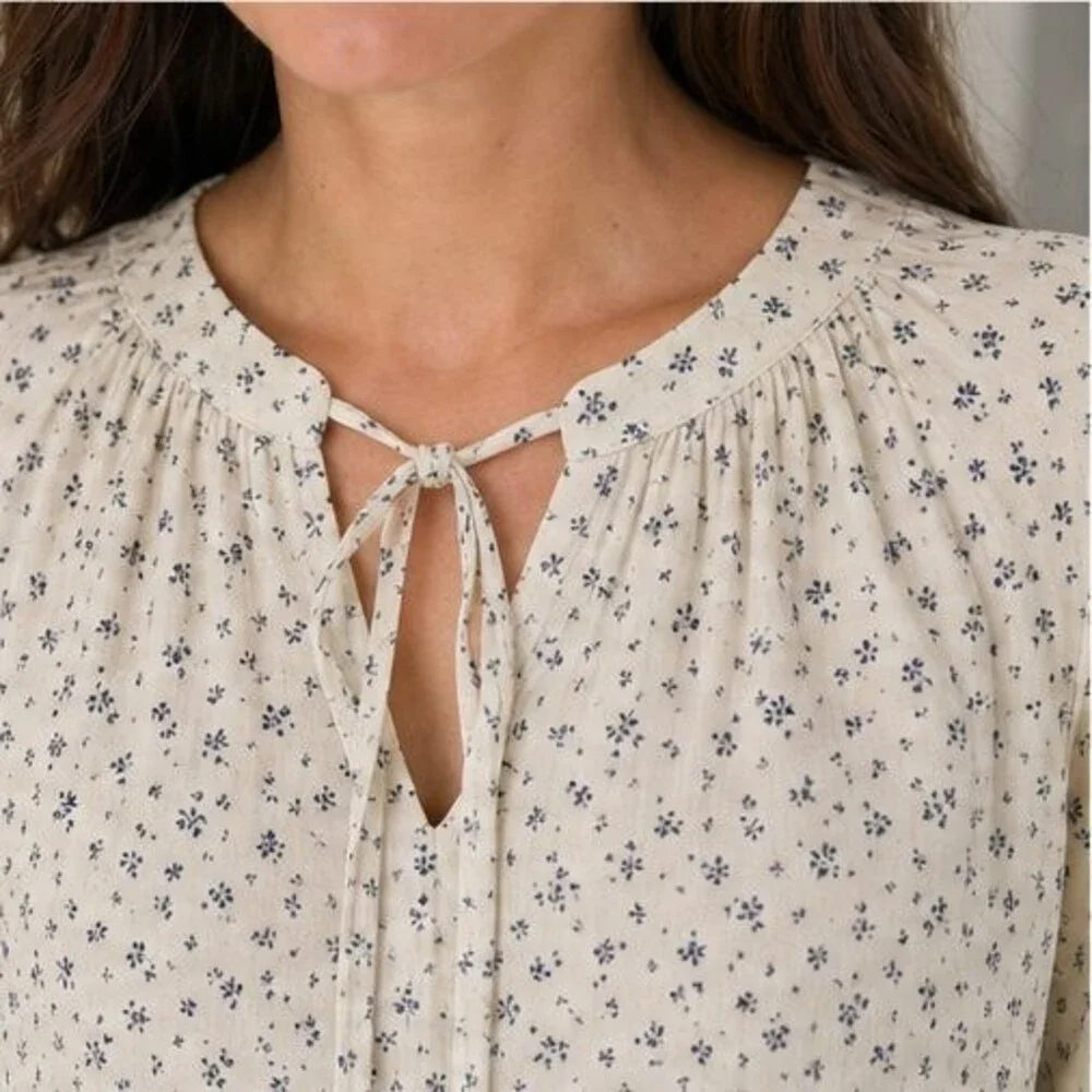 Gray Lace Trim Top